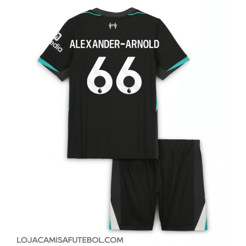 Camisa de Futebol Liverpool Alexander-Arnold #66 Equipamento Secundário Infantil 2024-25 Manga Curta (+ Calças curtas)